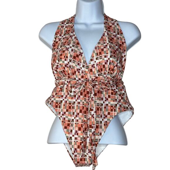 L*Space Allegra Convertible Ties One-Piece Swimsuit Bitsy Cut Women Large NWT - Picture 4 of 13